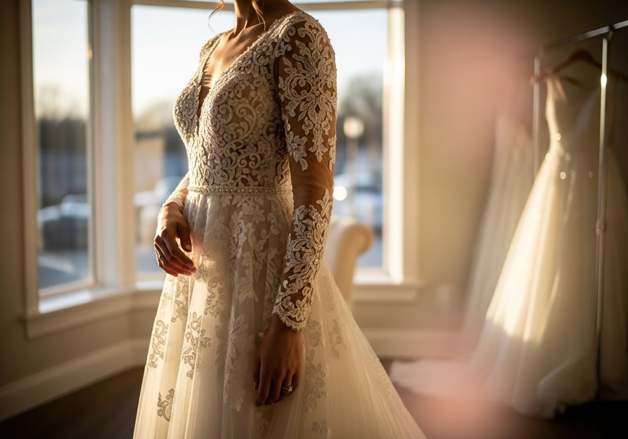 Featured image for 15 Stunningly Chic Long-Sleeved Wedding Dresses