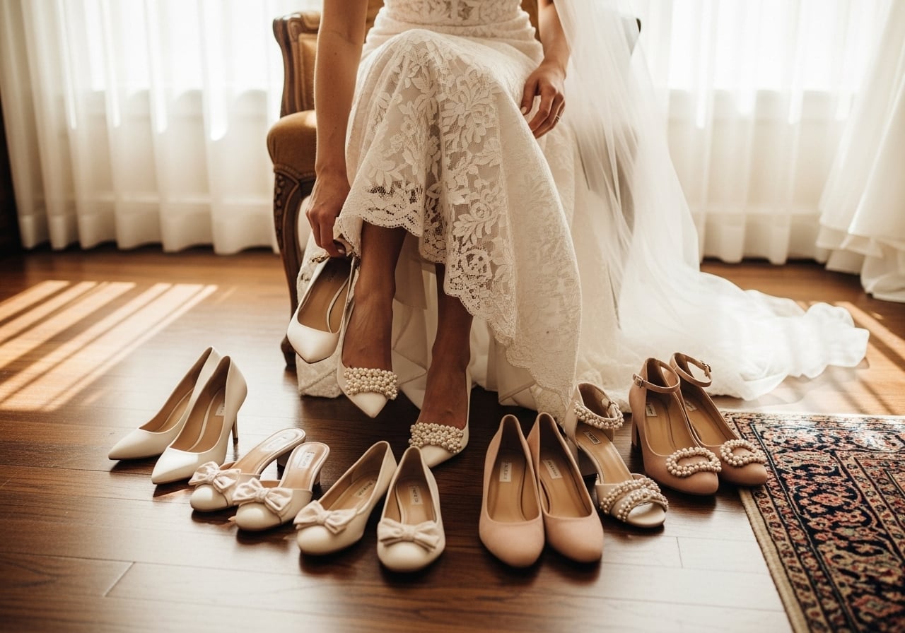 Featured image for The Best Wedding Day Shoes: From Classic Heels to Modern Flats