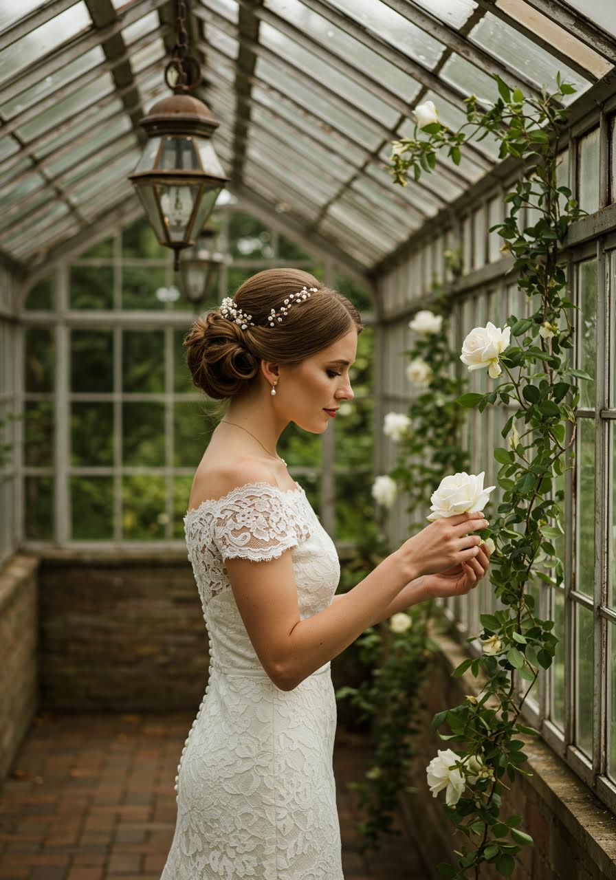 Glamorous vintage updo reminiscent of golden age Hollywood